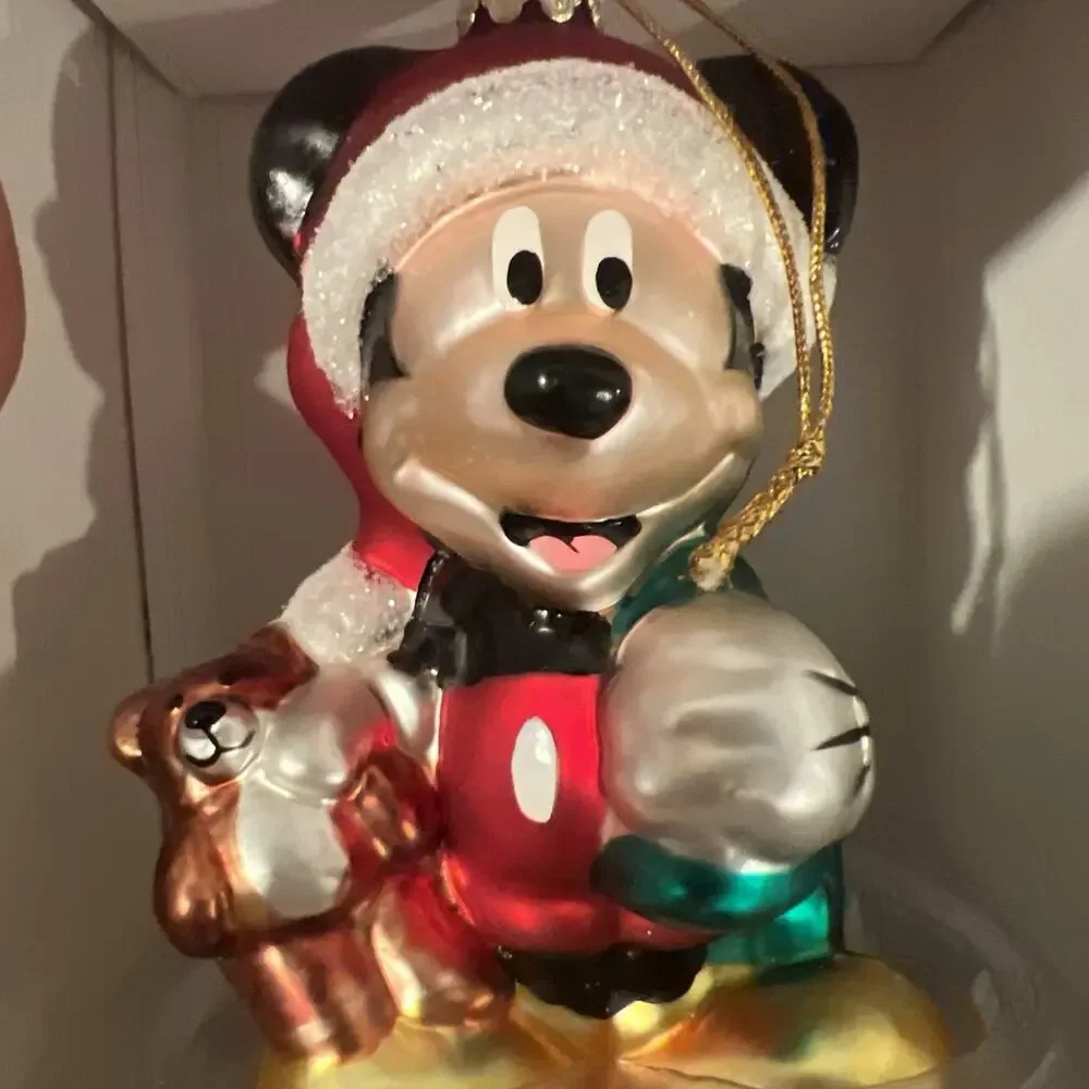 Vintage Disney Ornaments Glass Blown Mickey Mouse Original Box